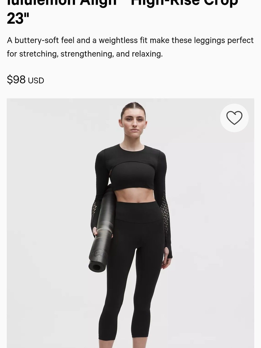 lululemon athletica Black Leggings with Subtle Dot Pattern